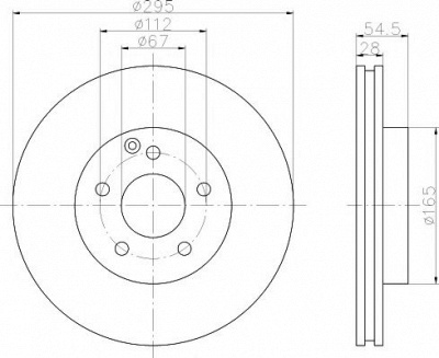 HELLA PAGID 8dd355108801 -  Тормозной диск